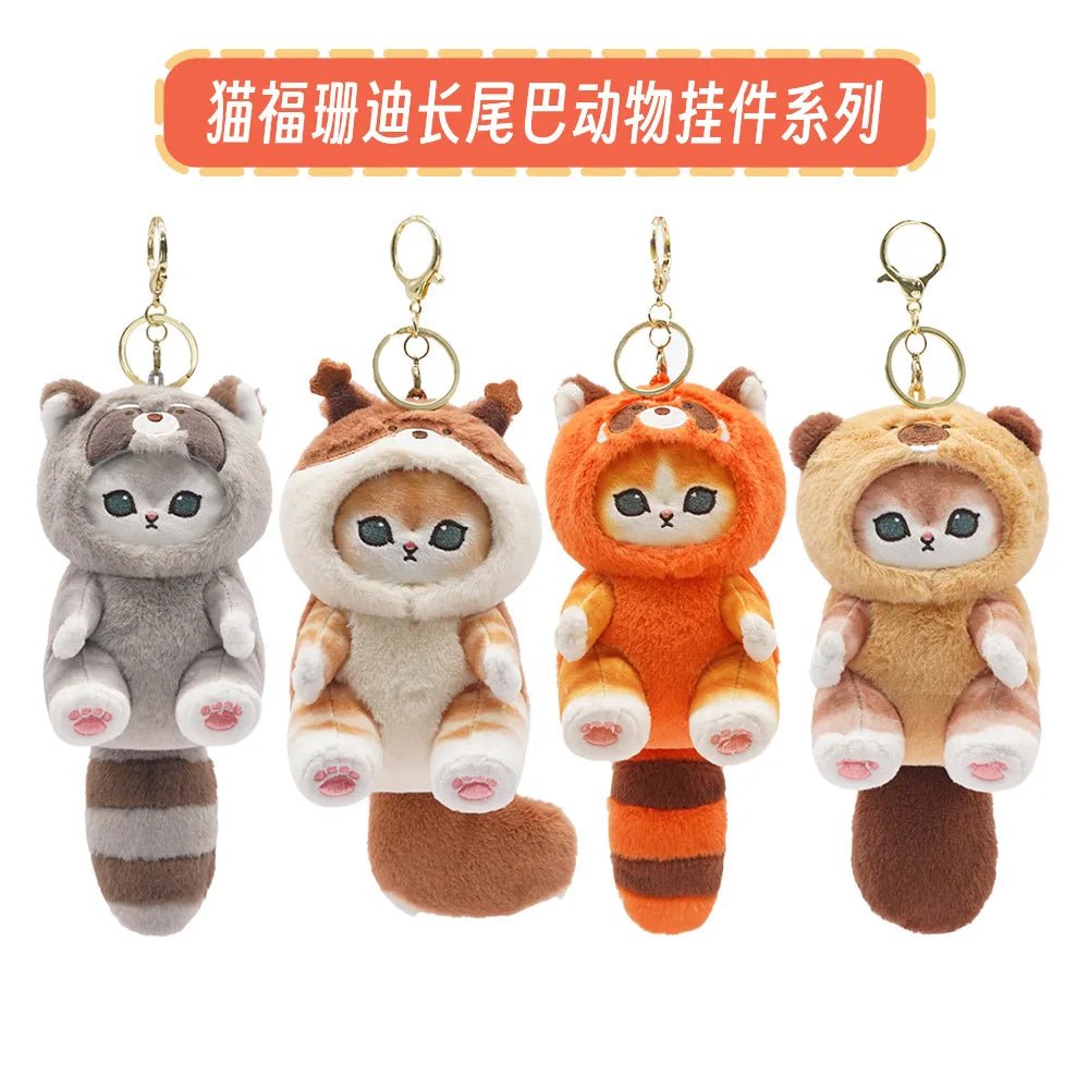 10 - 20cm Original Mofusand Long Tail Series Cat Cos Red Panda Raccoon Kawaii Plushies Stuffed Animal Cute Pendant Doll Toy Gift - SS69