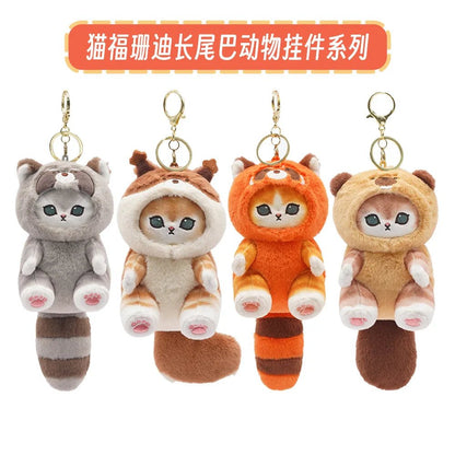10 - 20cm Original Mofusand Long Tail Series Cat Cos Red Panda Raccoon Kawaii Plushies Stuffed Animal Cute Pendant Doll Toy Gift - SS69