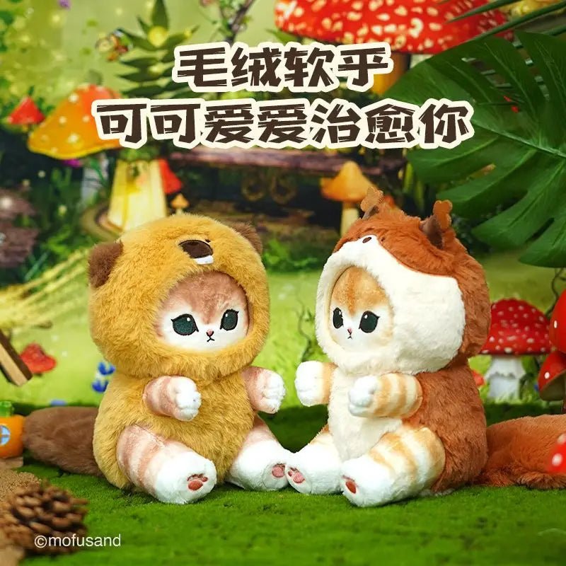 10 - 20cm Original Mofusand Long Tail Series Cat Cos Red Panda Raccoon Kawaii Plushies Stuffed Animal Cute Pendant Doll Toy Gift - SS69