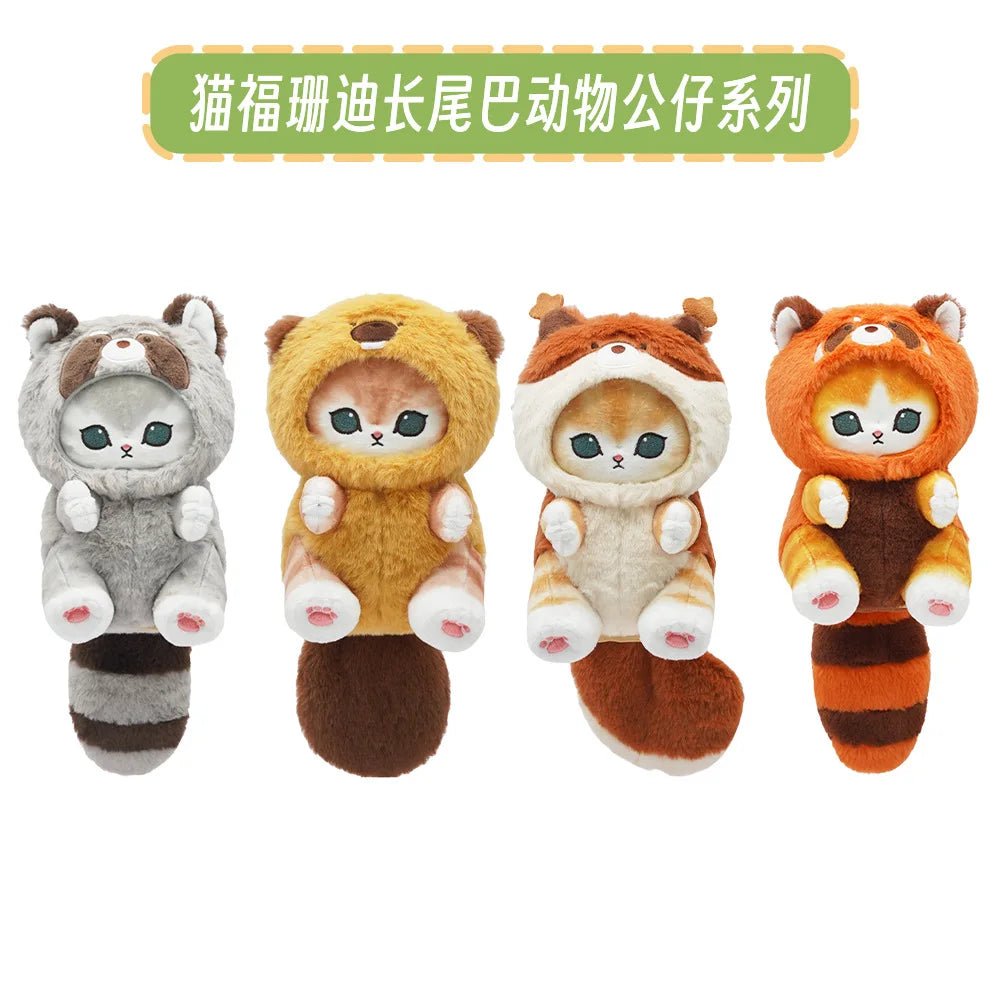 10 - 20cm Original Mofusand Long Tail Series Cat Cos Red Panda Raccoon Kawaii Plushies Stuffed Animal Cute Pendant Doll Toy Gift - SS69