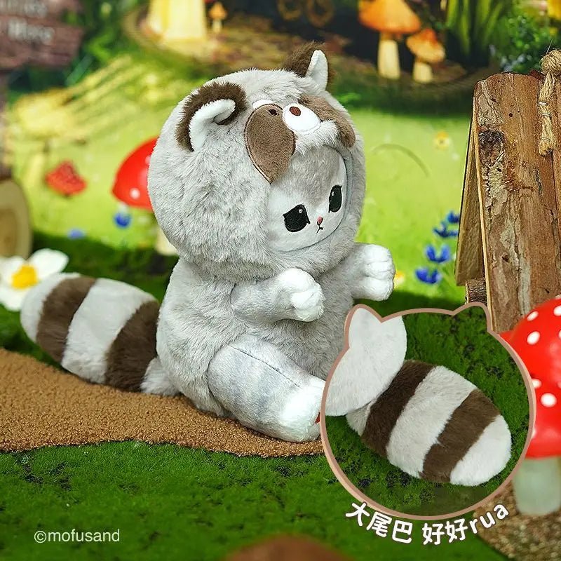 10 - 20cm Original Mofusand Long Tail Series Cat Cos Red Panda Raccoon Kawaii Plushies Stuffed Animal Cute Pendant Doll Toy Gift - SS69
