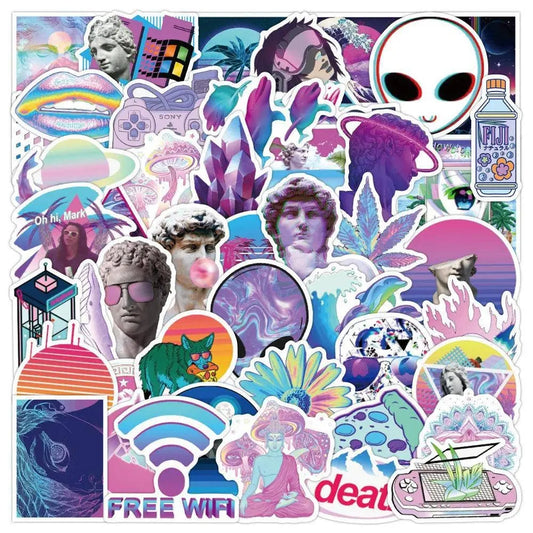 10/30/50PCS Art Style Vaporwave Stickers Graffiti Skateboard Fridge Laptop Motorcycle Luggage DIY Cool Sticker Decals Kid Toys SS69