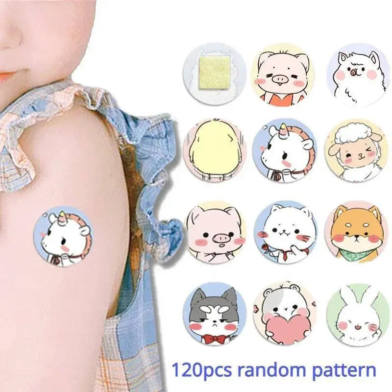100pcs/120pcs Cartoon Round Band Aid Strip Shape Wound Plaster for First Aid Strips Dressing Patch Adhesive Bandages Woundplast SS69
