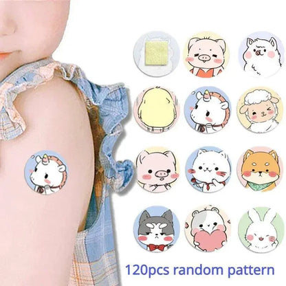 100pcs/120pcs Cartoon Round Band Aid Strip Shape Wound Plaster for First Aid Strips Dressing Patch Adhesive Bandages Woundplast SS69