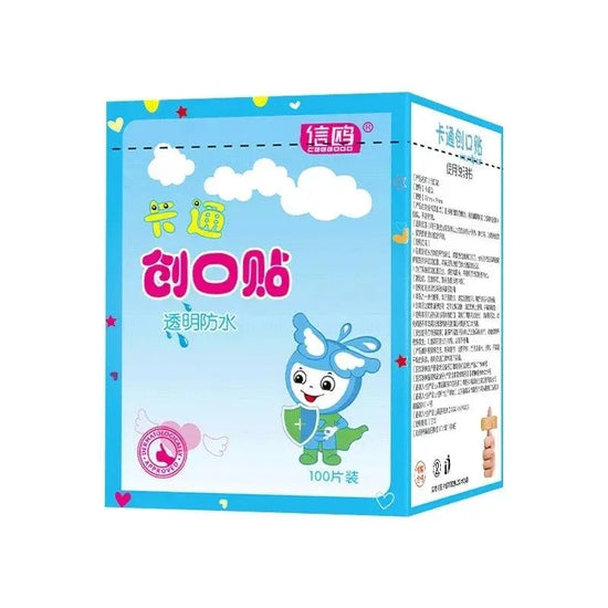 100pcs/lot Cartoon Patterned Curitas Adhesive Bandages Plaster Curved Patch Wound Strips Dressing Band Aid for Children Utensils - SS69