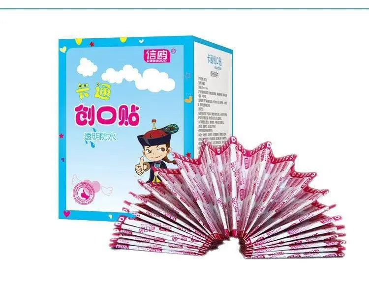 100pcs/lot Cartoon Patterned Curitas Adhesive Bandages Plaster Curved Patch Wound Strips Dressing Band Aid for Children Utensils SS69