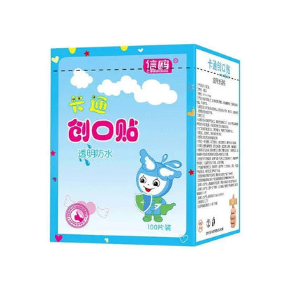 100pcs/lot Cartoon Patterned Curitas Adhesive Bandages Plaster Curved Patch Wound Strips Dressing Band Aid for Children Utensils SS69