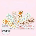 100pcs/set Band Aid Pattern Adhesive Plaster Bandage Breathable Waterproof Stickers SS69