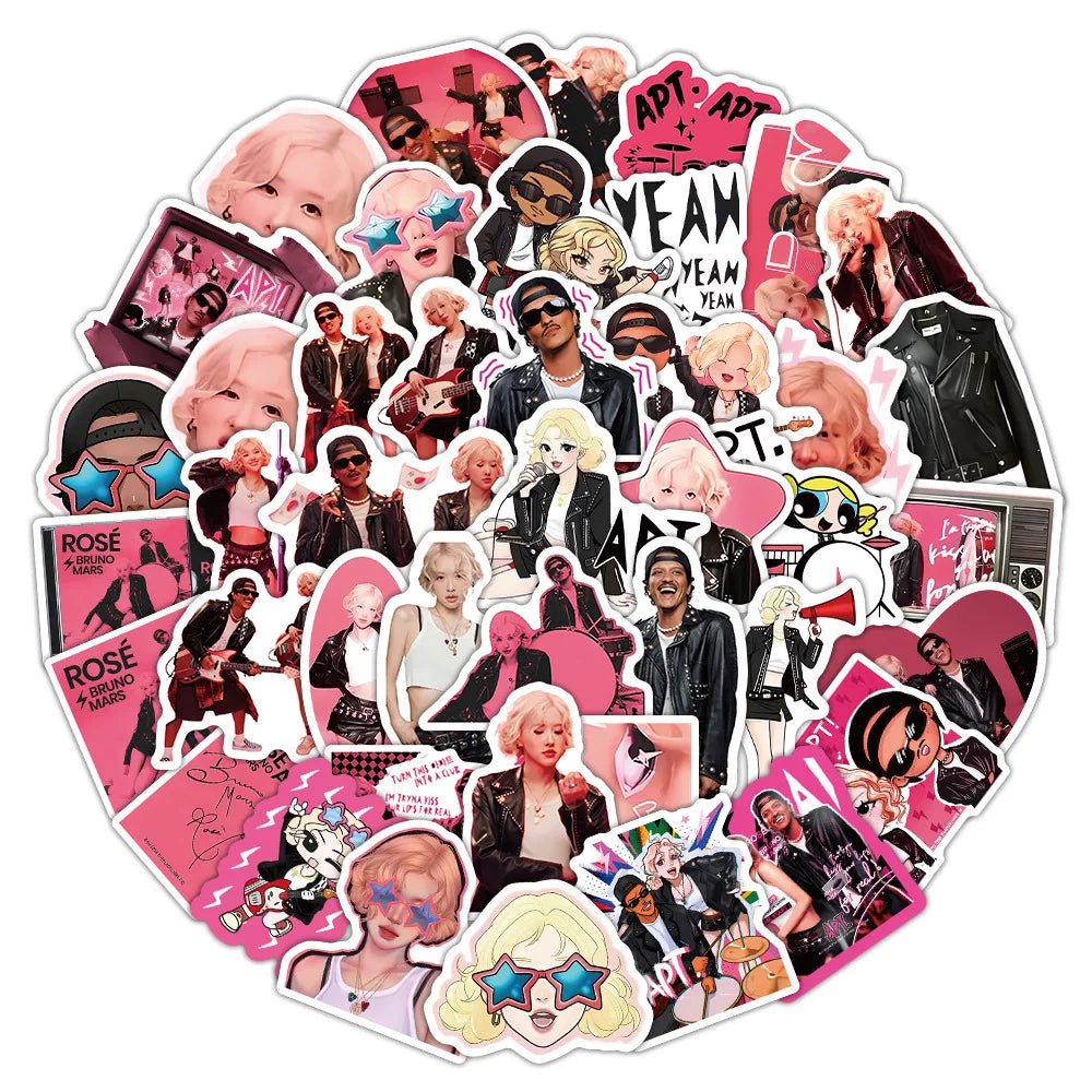 10/30/50PCS APT. Stickers ROSÉ Bruno Mars Sticker Song Graffiti DIY Scrapbook Luggage Laptop Guitar Car Bike Decals Fans Gift - SS69