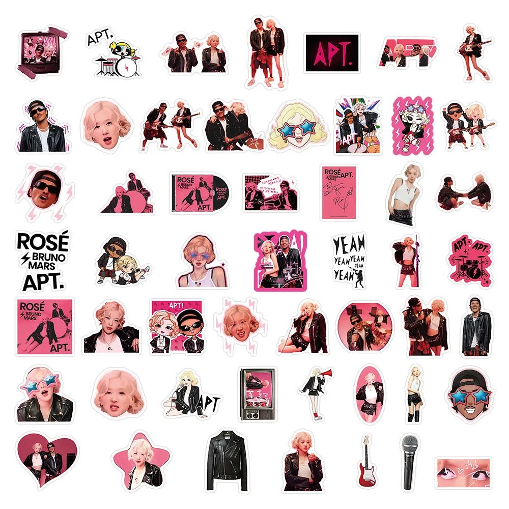 10/30/50PCS APT. Stickers ROSÉ Bruno Mars Sticker Song Graffiti DIY Scrapbook Luggage Laptop Guitar Car Bike Decals Fans Gift - SS69
