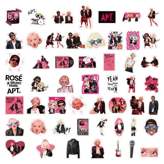 10/30/50PCS APT. Stickers ROSÉ Bruno Mars Sticker Song Graffiti DIY Scrapbook Luggage Laptop Guitar Car Bike Decals Fans Gift - SS69