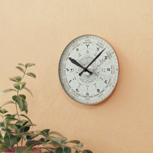 Astrology Zodiac Acrylic Wall Clock — Vintage Horoscope Decor