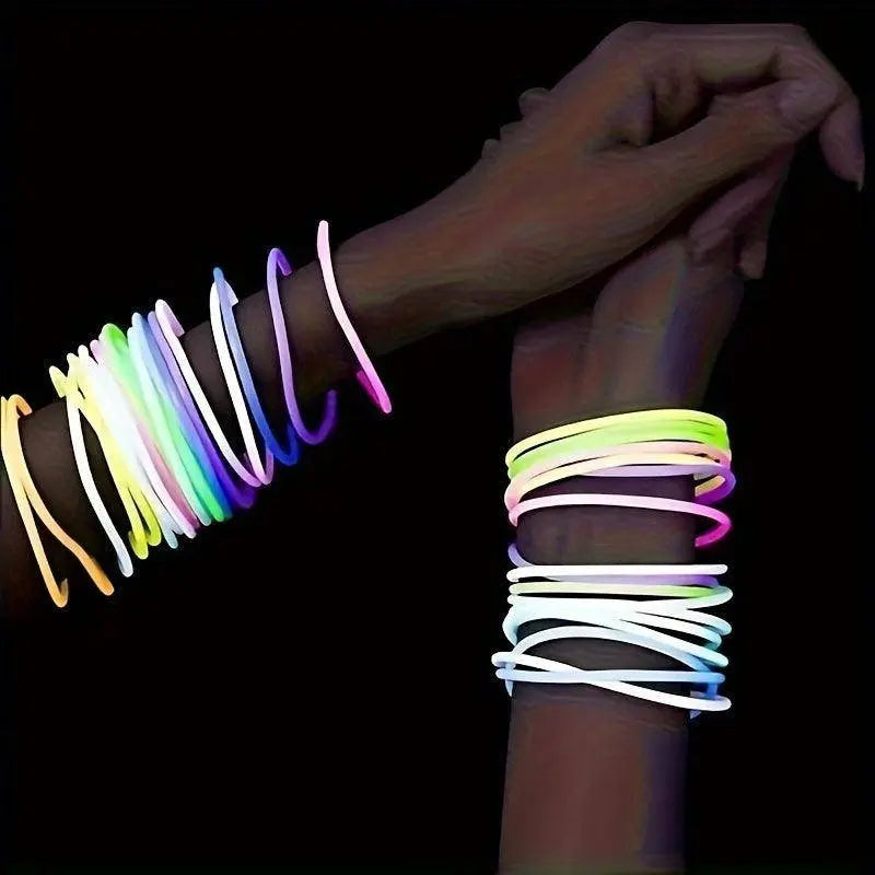 10pc Luminous Silicone Bracelet Set Simple Style Hand Jewelry Decoration Party Favors, For Music Festival SS69