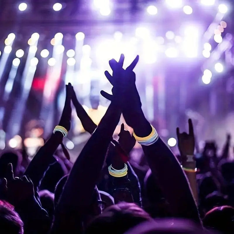 10pc Luminous Silicone Bracelet Set Simple Style Hand Jewelry Decoration Party Favors, For Music Festival SS69