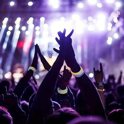 10pc Luminous Silicone Bracelet Set Simple Style Hand Jewelry Decoration Party Favors, For Music Festival SS69