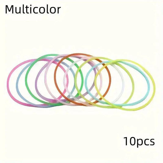 10pc Luminous Silicone Bracelet Set Simple Style Hand Jewelry Decoration Party Favors, For Music Festival SS69
