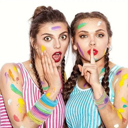 10pcs Glow-in-the-Dark Silicone Wristbands - Candy Colors, High Elasticity, Multi-Use for Hair & Fashion, Korean, Silicone Wristband, Glow-in-the-dark, Hairband SS69