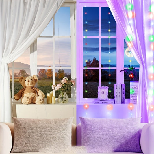 Loyyz 300/200/100LED Vintage Multi-Color Fairy Curtain Lights - USB Plug-in Indoor/Outdoor Hanging Decor for Christmas, Weddings, Parties, Bedroom - Durable Plastic String Lights for Festive Ambiance, Lights for Decoration, P SS69