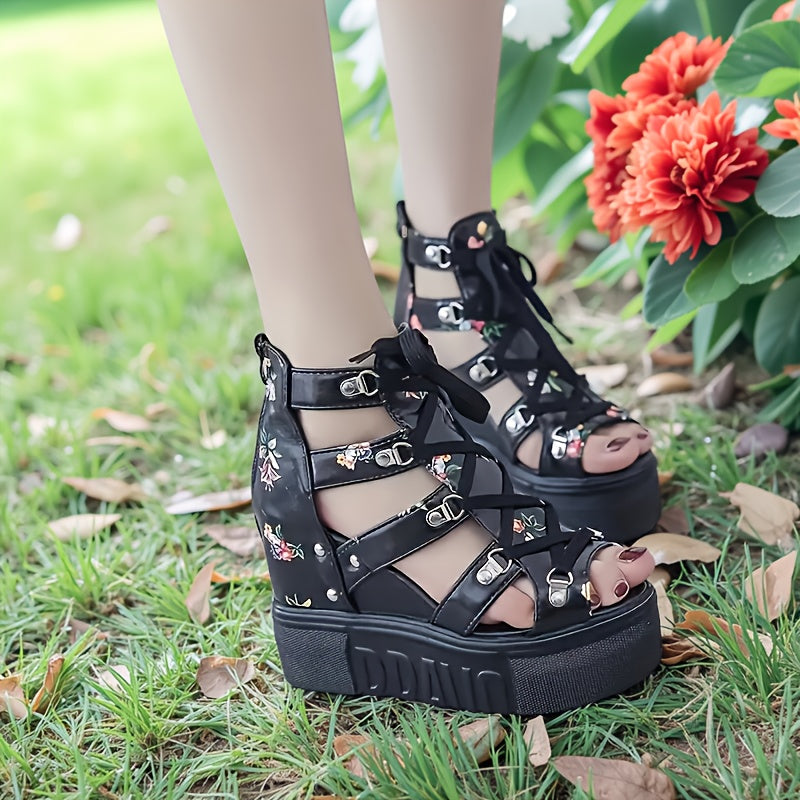 Elegant And Stylish Women'S Sandals with a Thick Sole, Designed for Comfort And Available in Larger Sizes.