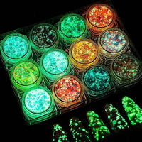 12 Colors Glitter Gel Makeup Glow in The Dark Body Glitter Gel UV Face Glitter for Women Festival Party Glitter Makeup Gel SS69