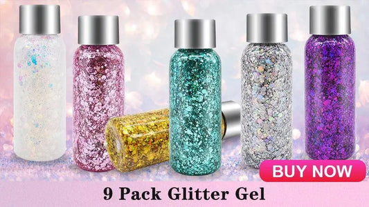 12 Colors Glitter Gel Makeup Glow in The Dark Body Glitter Gel UV Face Glitter for Women Festival Party Glitter Makeup Gel SS69