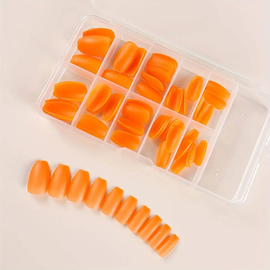 120Pcs Fluorescence Fake Nails Full Cover Summer Neon Colors Short Coffin Glue On Nails Solid Colors For Nail Art DIY Manicure Glow In The Dark SS69