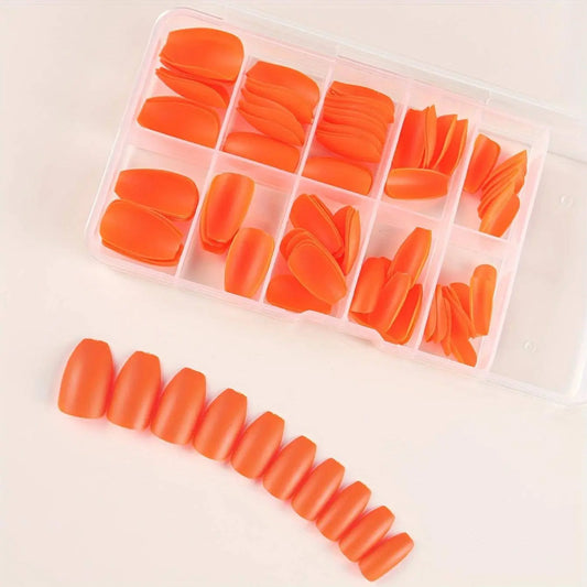 120Pcs Fluorescence Fake Nails Full Cover Summer Neon Colors Short Coffin Glue On Nails Solid Colors For Nail Art DIY Manicure Glow In The Dark SS69