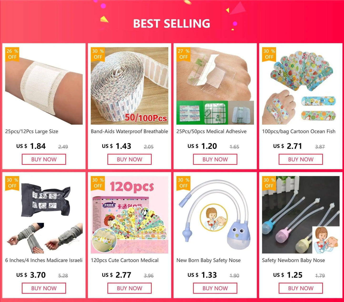 120pcs Cute Cartoon Medical Patch Waterproof Wound Adhesive Bandages Dustproof Breathable SS69