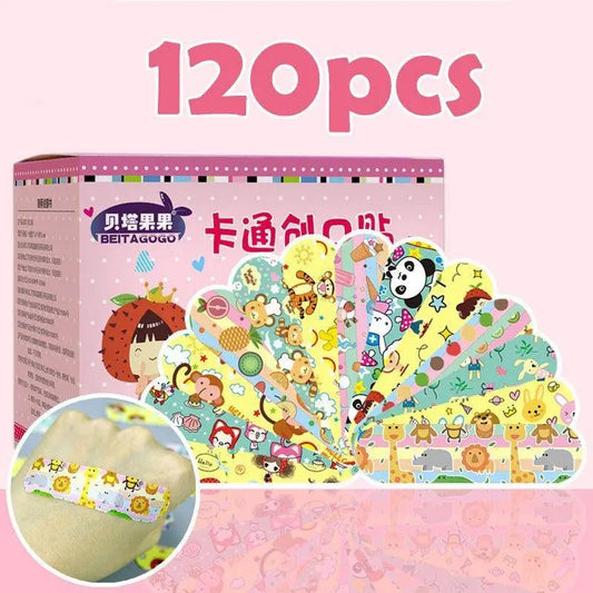 120pcs Cute Cartoon Medical Patch Waterproof Wound Adhesive Bandages Dustproof Breathable SS69