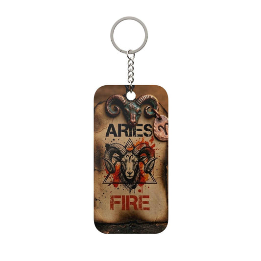 Aries Zodiac Keychain – Double-Sided Fire Sign Charm