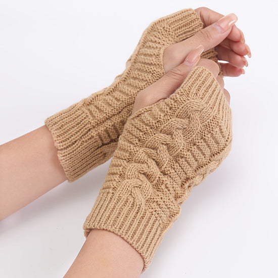 [Cozy Comfort] Women'S White Half-Finger Gloves - Elastic Fingerless Warmth, Stretchy & Comfortable for Winter Touchscreen Use, Winter Gloves SS69