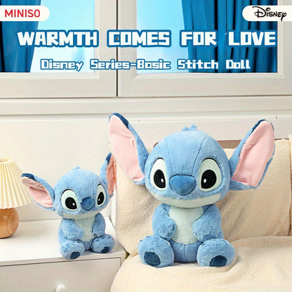 Miniso Disney Stitch Sitting Doll Plush Doll Disney Basic Series Medium Sitting Doll Kawaii Home Bedroom Sofa Accessories Collectible Dolls Gift Ornament Party Favors