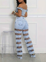 Plus Size - Plus Size - Women'S Plus Size High-Waisted Straight Leg Jeans - Non-Stretchy Structured Fit, Edgy Casual to Formal Pants for Everyday & Party Outfits - Spring/Fall/Summer Jeans for Women, Pair Of Jeans for Women P