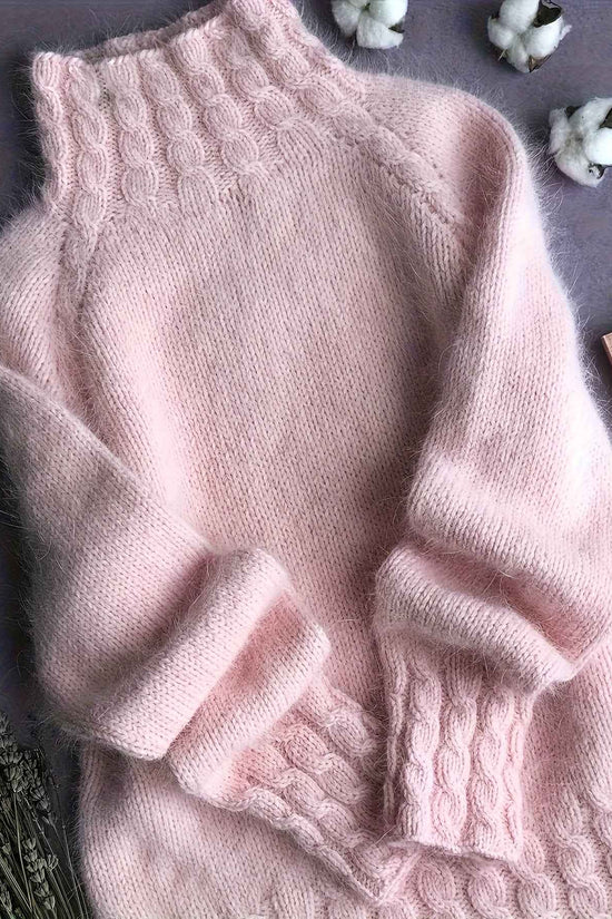 Plus Size, Women's Thick Warm Sweater - Soft Elegant High Neck Pullover Sweater Suitable for Fall/Winter, Cozy Winter Sweaters 2025 New Arrival Solid Color Blouses