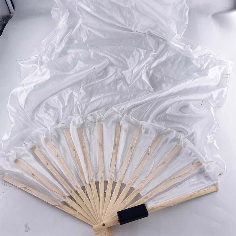 150cm Long Silk Veil Fan With LED Light Bamboo Silk Fan Practice and Stage Performance Dance Costumes Belly Dance Accessories - SS69