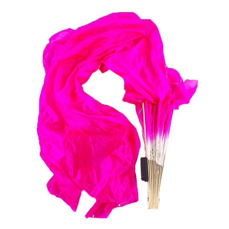 150cm Long Silk Veil Fan With LED Light Bamboo Silk Fan Practice and Stage Performance Dance Costumes Belly Dance Accessories - SS69