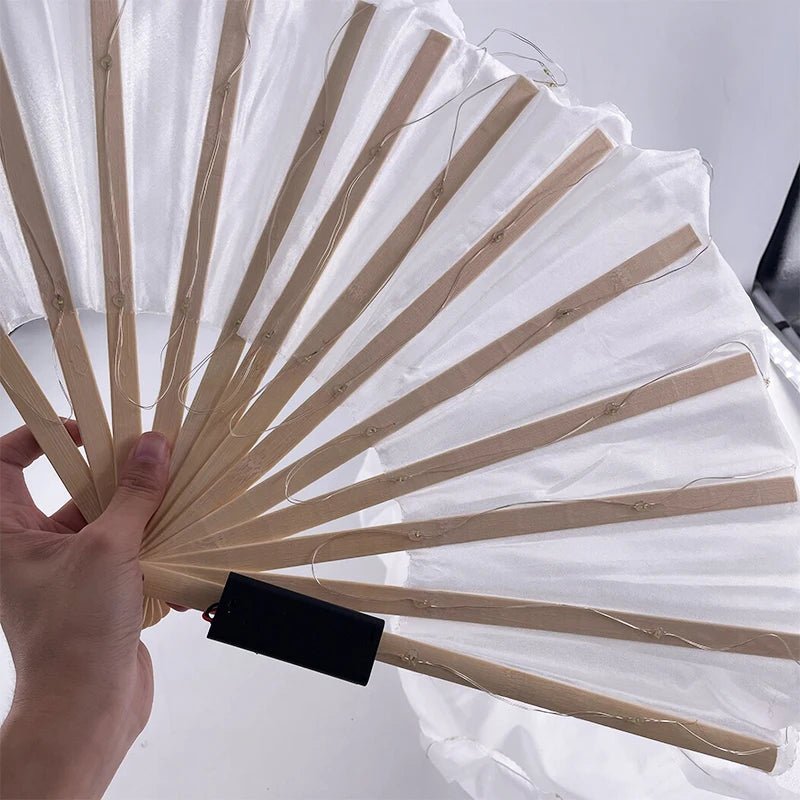 150cm Long Silk Veil Fan With LED Light Bamboo Silk Fan Practice and Stage Performance Dance Costumes Belly Dance Accessories - SS69