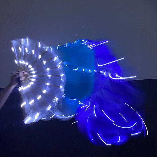 150cm Long Silk Veil Fan With LED Light Bamboo Silk Fan Practice and Stage Performance Dance Costumes Belly Dance Accessories - SS69