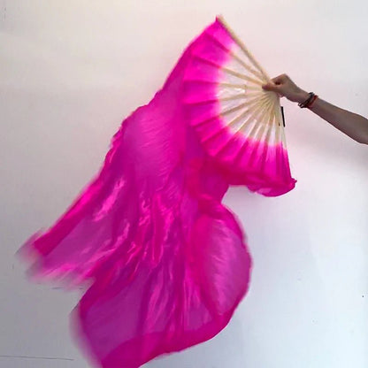 150cm Long Silk Veil Fan With LED Light Bamboo Silk Fan Practice and Stage Performance Dance Costumes Belly Dance Accessories - SS69