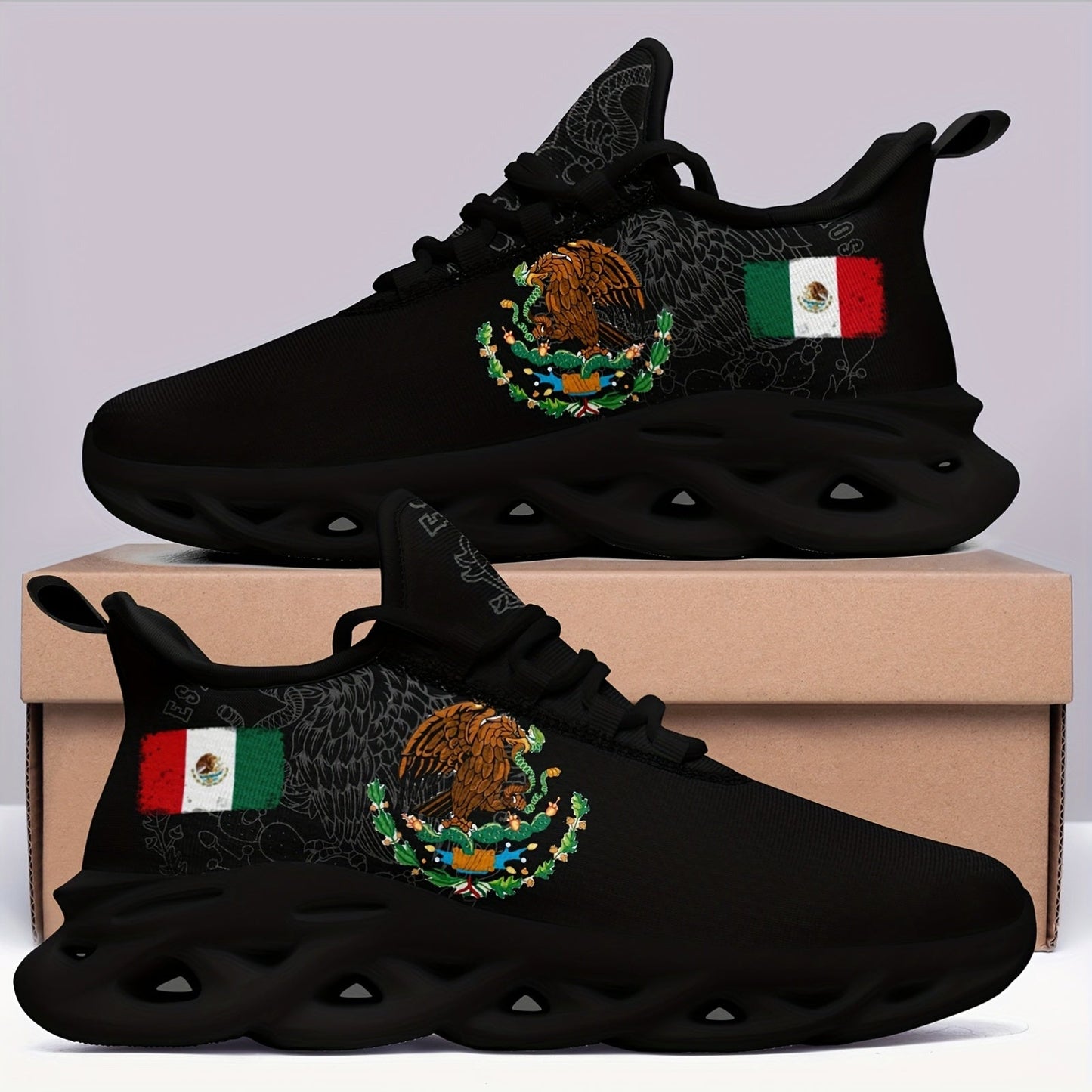 Women'S Mexico Flag Low Top Sneakers - Breathable Fabric with EVA Sole, Slip-On Casual Running Shoes, Fashionable Daily Wear Shoes for Casual Attire, Casual Sneakers | Stylish Low Top Sneakers | Comfortable Fabric Shoes SS69