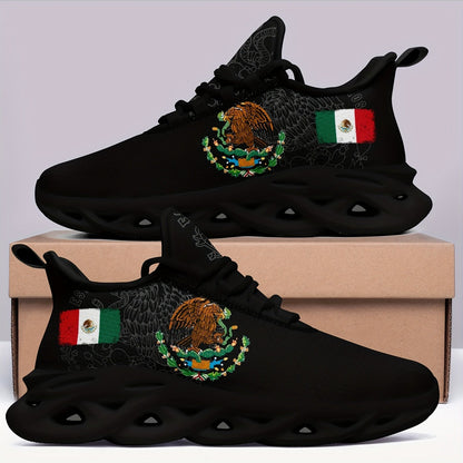 Women'S Mexico Flag Low Top Sneakers - Breathable Fabric with EVA Sole, Slip-On Casual Running Shoes, Fashionable Daily Wear Shoes for Casual Attire, Casual Sneakers | Stylish Low Top Sneakers | Comfortable Fabric Shoes SS69