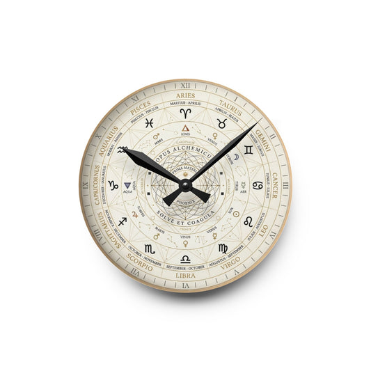 Astrology Zodiac Acrylic Wall Clock — Vintage Horoscope Decor