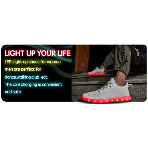 ALCUBIEREE Women'S Neon Glow-in-the-Dark Sneakers with USB Rechargeable Battery & LED Lights - Low-Top Breathable Sneakers with Lace-Up Closure, Festival Footwear, Trendy Footwear, Comfortable Fit, Lightweight Footwear, Fashi