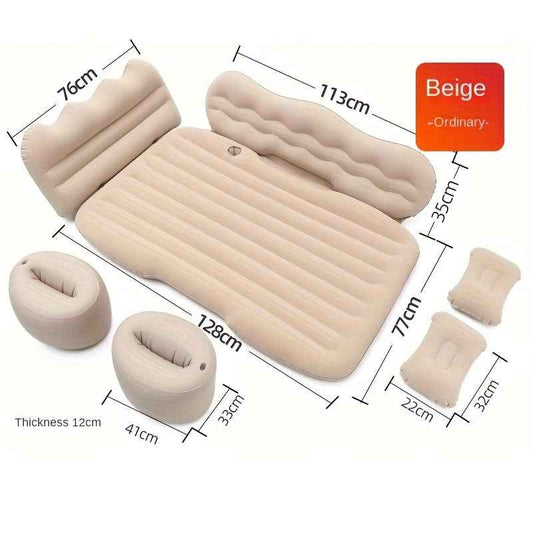 High-Value Comfortable Inflatable Car Bed, Car Accessories, Soft And Skin-Friendly Flocking Folding Design, Suitable for Camping Beach Trips, Outdoor Picnics, Road Trips, Pool Air Beds, Party Air Beds