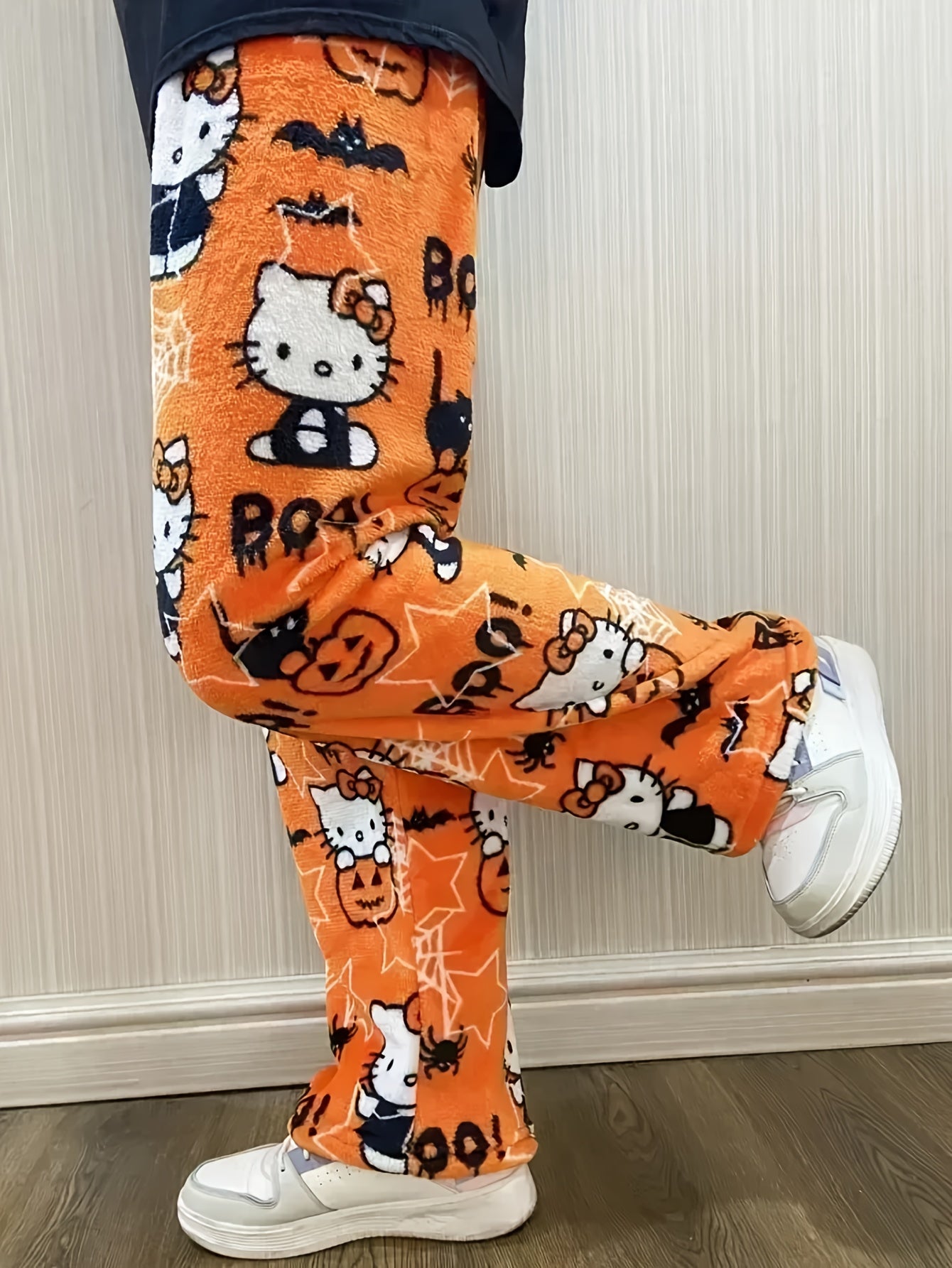 Sanrio Hello Kitty Women's Y2K Kawaii Anime Flannel Pajama Pants - Halloween Cartoon Print Sleepwear, Warm Cozy All-Season Casual Lounge Pants for Adults, Hello Kitty Pajama Pants, Adult Loungewear, Playful Sleepwear, Comfort SS69