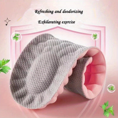 1pair Women'S Comfort Insoles, Soft Elastic Breathable Inserts, Customizable Size for Sports & Casual Shoes, Sweat-Absorbent, Pink - Available In Sizes 35-45 (9-10.63 Inches) SS69