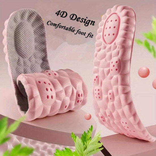 1pair Women'S Comfort Insoles, Soft Elastic Breathable Inserts, Customizable Size for Sports & Casual Shoes, Sweat-Absorbent, Pink - Available In Sizes 35-45 (9-10.63 Inches) SS69