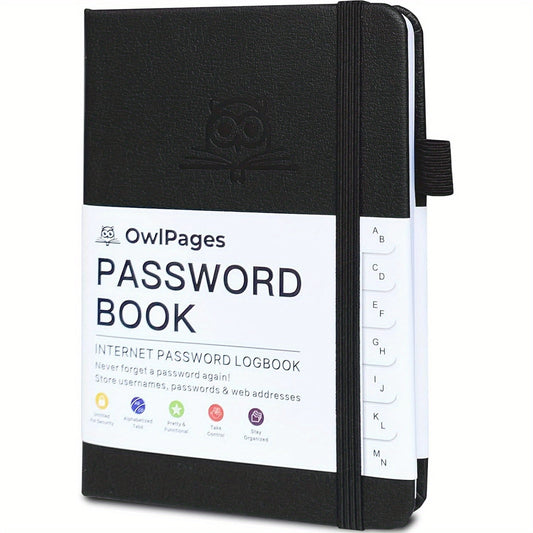 [Secure Password Book] Hardcover Password Book With Alphabetical Tabs | Password Keeper Notebooks For Seniors, Internet Password Logbook Journal, Address Organizer For Computer & Website Logins, Pocket Size SS69 8.69 Black-