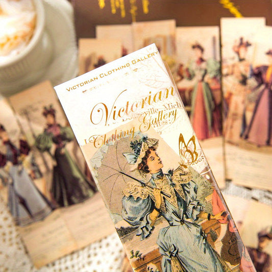 30PCS Exquisite Victorian Style Paper Bookmarks Set - Durable, Easy-to-Use, and Attractive Page Markers for Reading, Featuring Vintage Fashion Inspired Design, Perfect for Back-to-School Gifts, Teacher Appreciation, and Book SS69