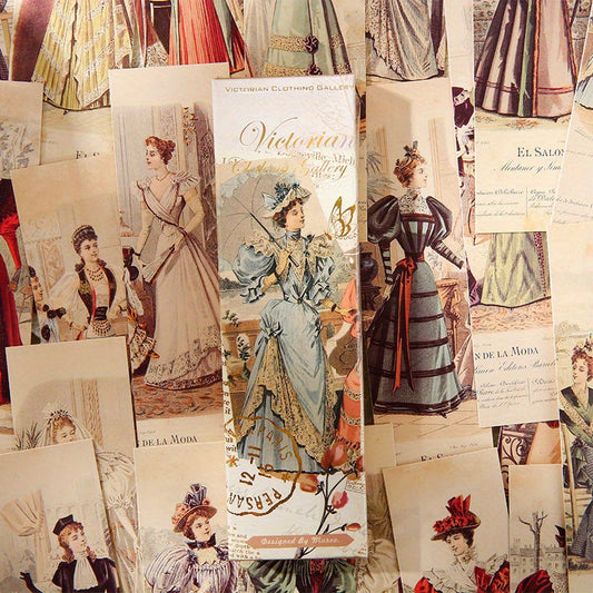 30PCS Exquisite Victorian Style Paper Bookmarks Set - Durable, Easy-to-Use, and Attractive Page Markers for Reading, Featuring Vintage Fashion Inspired Design, Perfect for Back-to-School Gifts, Teacher Appreciation, and Book SS69